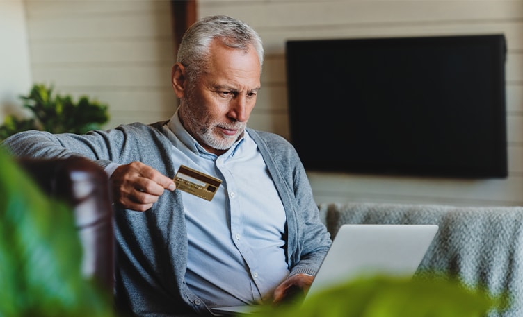 gentleman making online payment